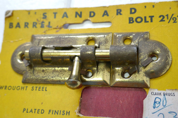 SHELBY METAL PRODUCTS 鍛鉄メッキ製 DIY デッドストック ヴィンテージ バレルボルト スライドボルト かんぬき ラッチ 金具 USA