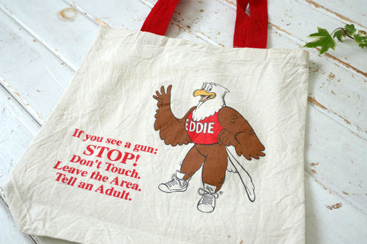 The Eddie Eagle Gun Safety Program エディーイーグル  全米ライフル協会 銃安全教育プログラム ヴィンテージ トートバッグ  USA キャラクター