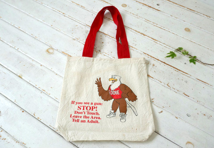 The Eddie Eagle Gun Safety Program エディーイーグル  全米ライフル協会 銃安全教育プログラム ヴィンテージ トートバッグ  USA キャラクター