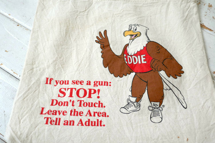 The Eddie Eagle Gun Safety Program エディーイーグル  全米ライフル協会 銃安全教育プログラム ヴィンテージ トートバッグ  USA キャラクター