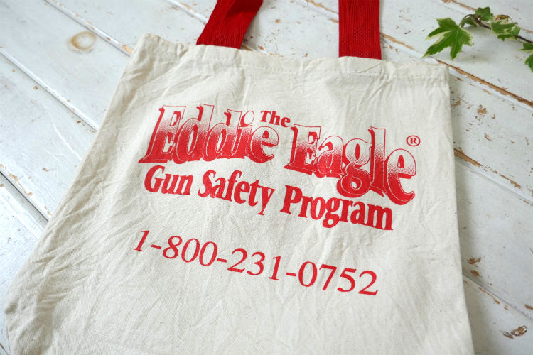 The Eddie Eagle Gun Safety Program エディーイーグル  全米ライフル協会 銃安全教育プログラム ヴィンテージ トートバッグ  USA キャラクター