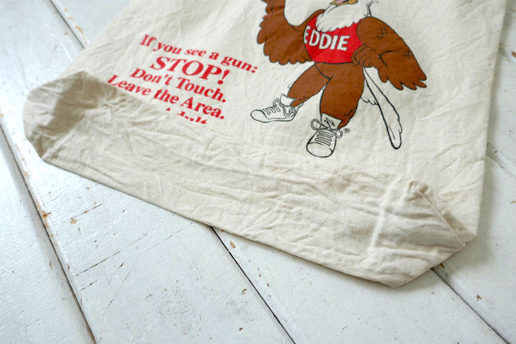 The Eddie Eagle Gun Safety Program エディーイーグル  全米ライフル協会 銃安全教育プログラム ヴィンテージ トートバッグ  USA キャラクター