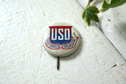 USO 1941's 米国軍隊 WWⅡ ヴィンテージ アクセサリー ミリタリー USA 缶バッジ 小物　第二次世界大戦