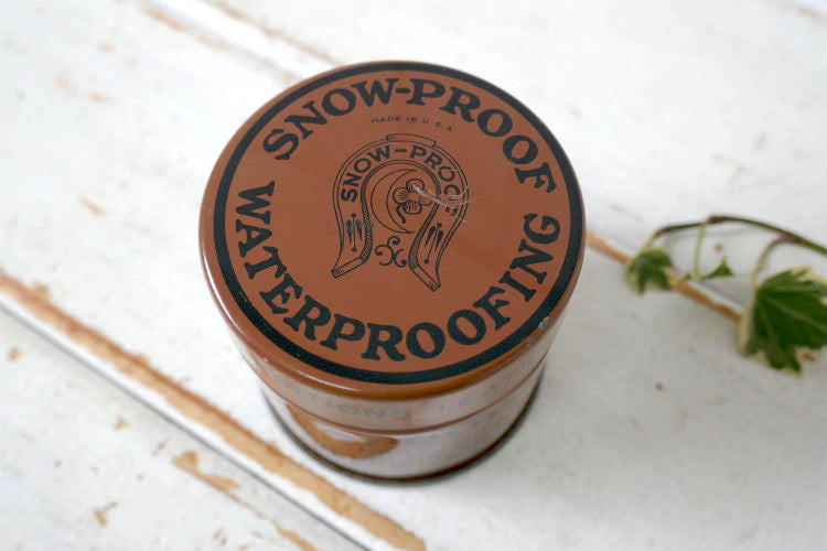 The Snow Proof Co ホースシュー 防雪 防水 レザークリーム ティン製 ヴィンテージ OLD ティン缶 USA