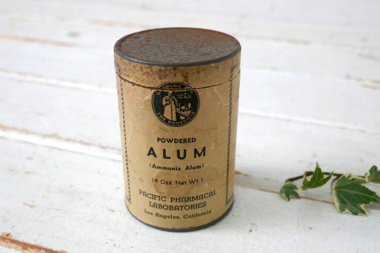 Pacific Pharmacal Laboratories  Ammonia Alum ティン製×厚紙製 アンティーク＆ヴィンテージ パウダー缶 USA