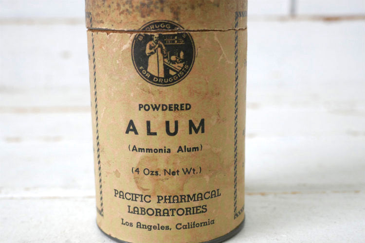 Pacific Pharmacal Laboratories  Ammonia Alum ティン製×厚紙製 アンティーク＆ヴィンテージ パウダー缶 USA
