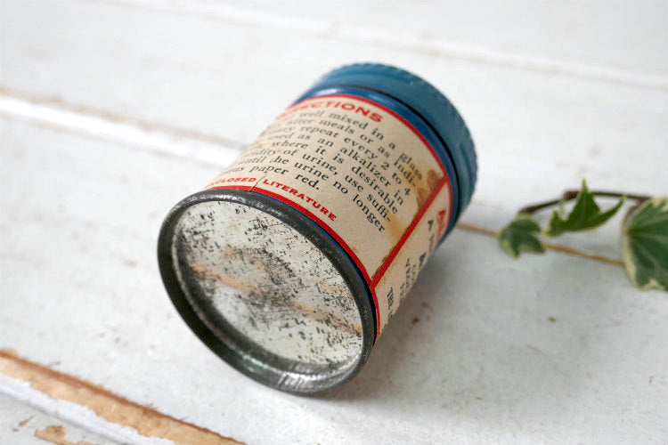 Al-Caroid Antacid The American Ferment Co ターコイズブルー ティン製 ヴィンテージ 薬缶 ティン缶 USA