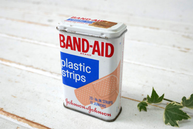 ジョンソン&ジョンソン BAND-AID バンドエイド 70's ヴィンテージ ティン缶 ブリキ缶 USA