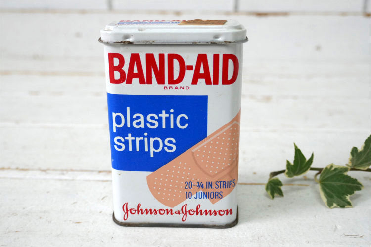 ジョンソン&ジョンソン BAND-AID バンドエイド 70's ヴィンテージ ティン缶 ブリキ缶 USA