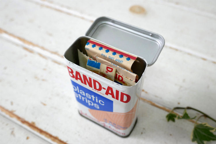 ジョンソン&ジョンソン BAND-AID バンドエイド 70's ヴィンテージ ティン缶 ブリキ缶 USA