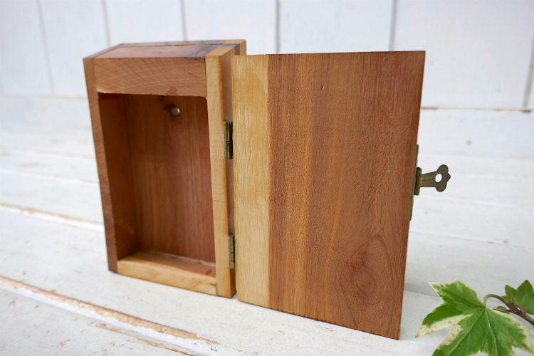 1960y Leave a Note カリフォルニア スーベニア品 Will Be Back 〜時に戻ります 時計 木製 ヴィンテージ クロックサイン メモボックス USA