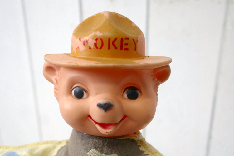 SMOKEY BEAR IDEAL TOY CORP スモーキーベア 60's ヴィンテージ  ハンド パペット ぬいぐるみ ソフビ ドール 人形 USA レア