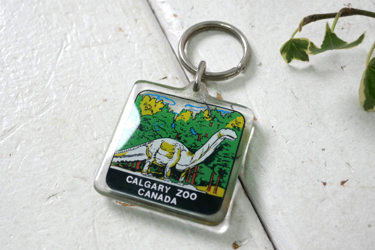 恐竜 CALGARY ZOO CANADA 1970~1980y  カナダ カルガリー動物園  デッドストック ヴィンテージ キーホルダー
