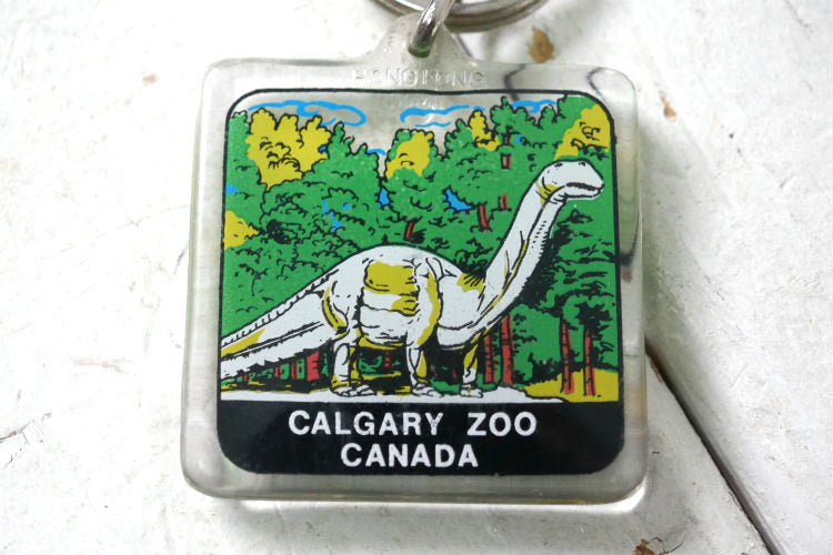 恐竜 CALGARY ZOO CANADA 1970~1980y  カナダ カルガリー動物園  デッドストック ヴィンテージ キーホルダー