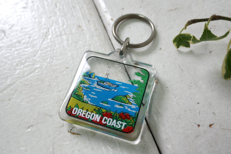 OREGON COAST 船 オレゴンコースト 1970~1980y デッドストック　ヴィンテージ　両面　キーホルダー