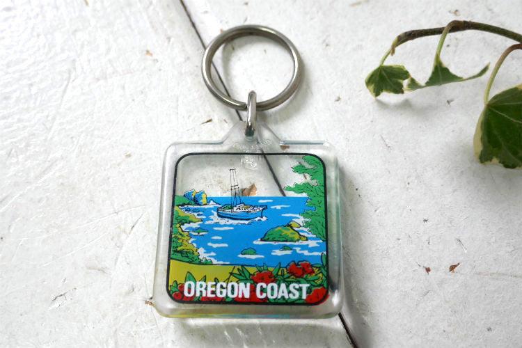 OREGON COAST 船 オレゴンコースト 1970~1980y デッドストック　ヴィンテージ　両面　キーホルダー