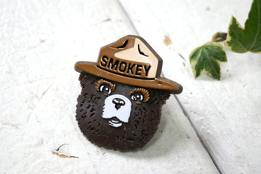 SMOKEY BEAR スモーキーベア ヴィンテージ ピンバッジ 熊 クマ USA 森林火災防止 キャラクター