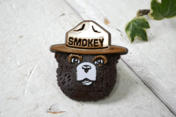 SMOKEY BEAR スモーキーベア ヴィンテージ ピンバッジ 熊 クマ USA 森林火災防止 キャラクター
