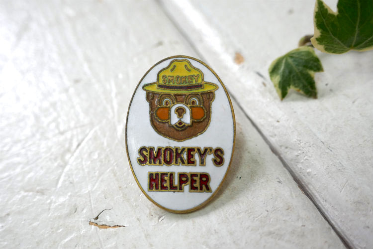 SMOKRY'S HELPERスモーキーベア SMOKEY BEARクマ  ピンバッジ ピンズ アドキャラ アメリカ 森林火災防止　キャラクター