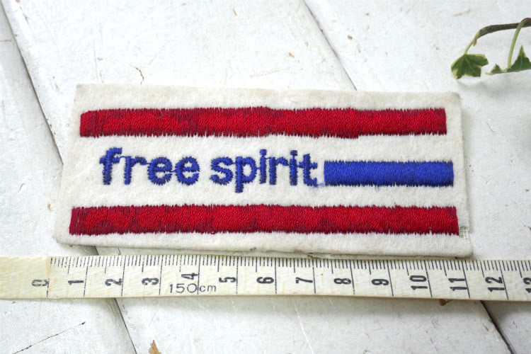Free spirit フリースピリット 自由な魂 1970y ヴィンテージ ワッペン 刺繍 シアーズ ノベルティ 自転車 パッチ USA デッドストック トリコロール