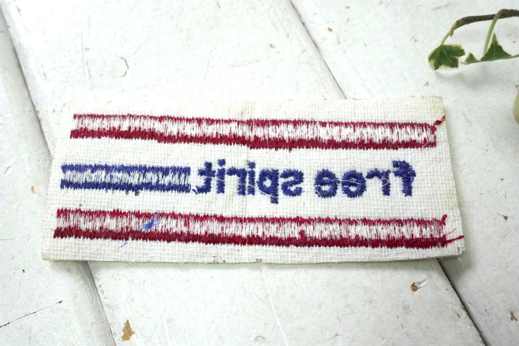 Free spirit フリースピリット 自由な魂 1970y ヴィンテージ ワッペン 刺繍 シアーズ ノベルティ 自転車 パッチ USA デッドストック トリコロール