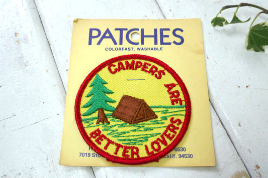 CAMPERS ARE BETTER LOVERS 1970y キャンプ テント デッドストック ヴィンテージ 刺繍 ワッペン パッチ USA