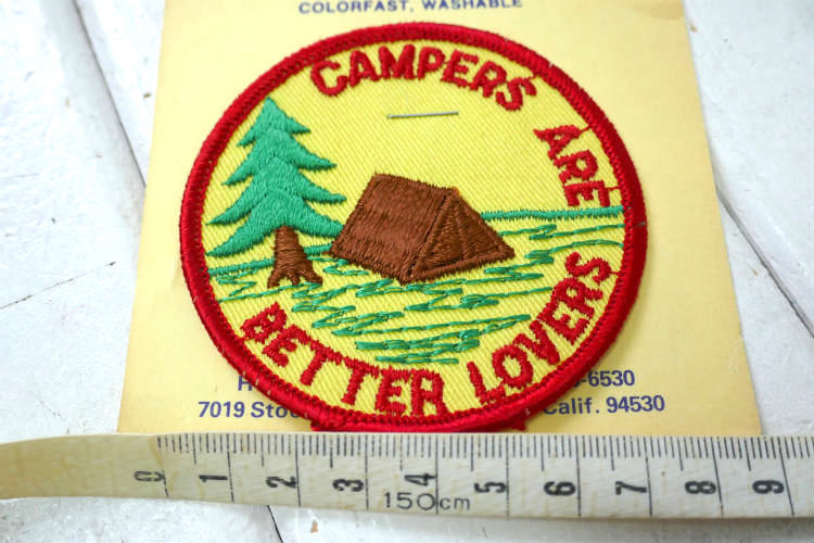 CAMPERS ARE BETTER LOVERS 1970y キャンプ テント デッドストック ヴィンテージ 刺繍 ワッペン パッチ USA