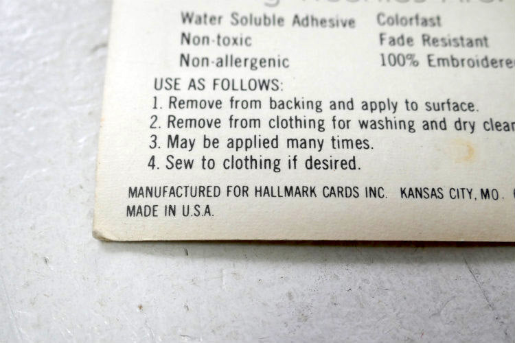 スマイル 太陽 ホールマーク 1970y お日様 ヴィンテージ ワッペン 刺繍 デッドストック Hallmark USA 裁縫 パッチ