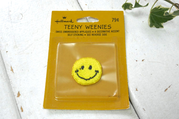 1970y ホールマーク スマイル SMILE 笑顔 デッドストック ヴィンテージ ワッペン 刺繍 パッチ USA