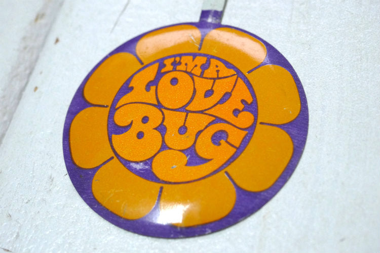 LOVE BUG ラブ バグ VW フォルクスワーゲン USA 1968's 映画 ヴィンテージ ピンバッジ パープル×オレンジ デッドストック