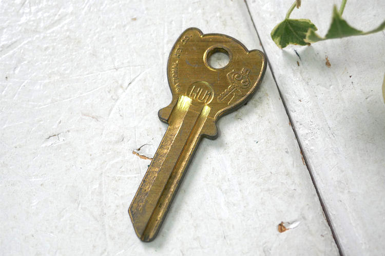 1950y NATIONAL KEY ナショナル OLD ブランクキー  HU1 ヴィンテージ キー 鍵 USA アンソロポモルフィック キャラクター ロゴ デッドストック