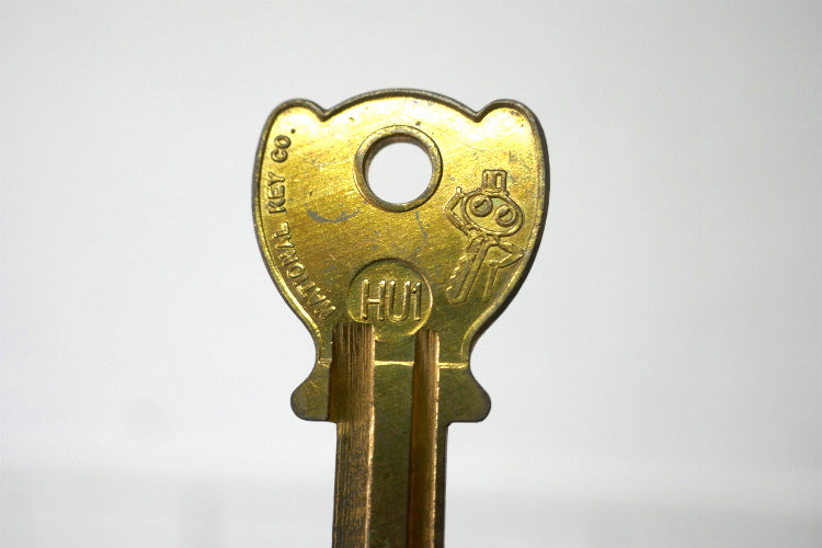 1950y NATIONAL KEY ナショナル OLD ブランクキー  HU1 ヴィンテージ キー 鍵 USA アンソロポモルフィック キャラクター ロゴ デッドストック
