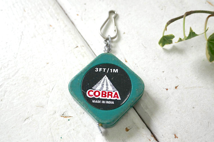 COBRA コブラ 3フィート インチ&センチ表記 ヴィンテージ メジャー 巻尺 キーホルダー DIY