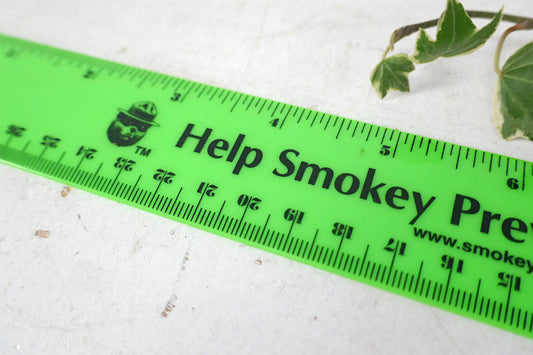 Help Smokey Prevent Wildfires! スモーキーベア 当時モノ ヴィンテージ 文房具 ルーラー 定規 企業キャラ 物差し