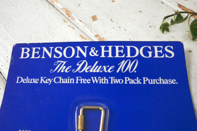 1984y Benson & Hedges ベンソン＆ヘッジス イギリス王室御用達 タバコ ノベルティ ゴールドトーン デッドストック ヴィンテージ キーホルダー キーチェーン USA
