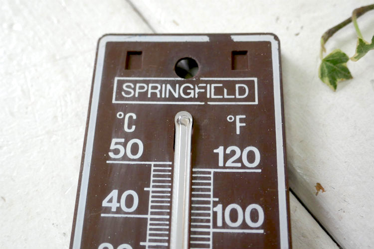 SPRINGFIELD PRODUCT NO. 7203 ブラウン ヴィンテージ 温度計 サーモメーター 壁飾り 店内装飾 USA