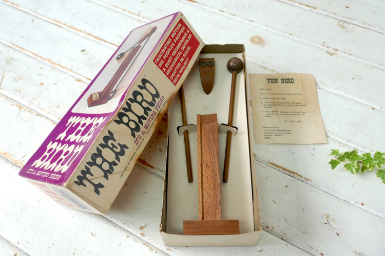 ミッドセンチュリー モダン THE BIRD ウォルナット 木製 鳥 バード 箱付き 60's ヴィンテージ バランス オブジェ 置物  アート USA