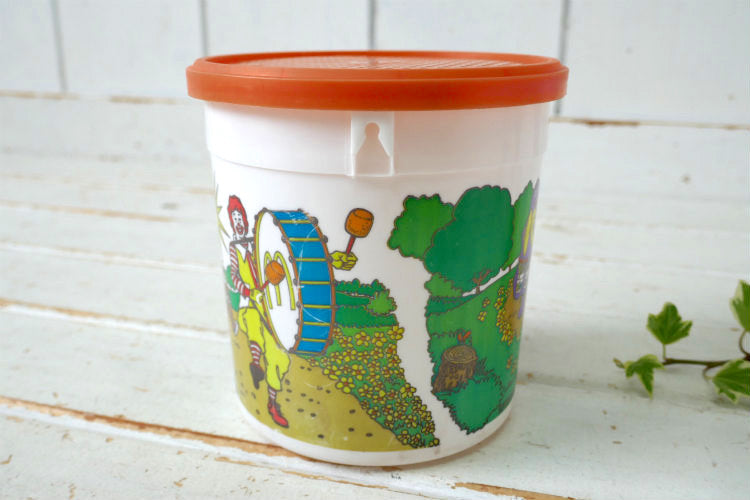 マクドナルド Happy Pail ハッピーミール パレード柄 トイ オレンジ 80's ヴィンテージ バケツ オモチャ USA
