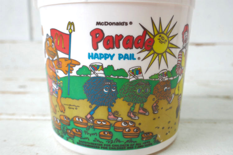 マクドナルド Happy Pail ハッピーミール パレード柄 トイ オレンジ 80's ヴィンテージ バケツ オモチャ USA