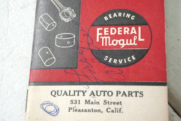 FEDERAL Mogul エンジン ベアリング サービス Quality Auto Parts カレンダー 50's ヴィンテージ ノート メモ帳 USA  印刷物