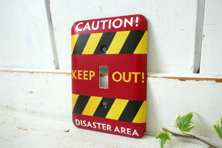 CAUTION! KEEP OUT! Open Road Brands 注意! 立ち入り禁止! メタル製 電気 照明 スイッチカバー スイッチプレート 配線器具 ガレージ USA