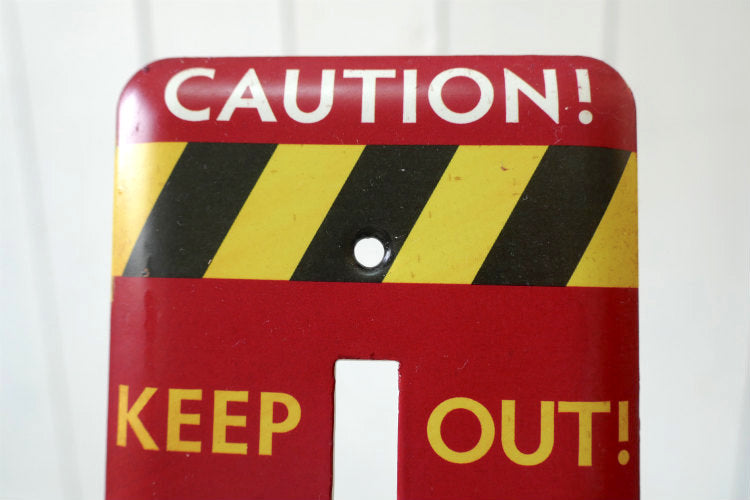 CAUTION! KEEP OUT! Open Road Brands 注意! 立ち入り禁止! メタル製 電気 照明 スイッチカバー スイッチプレート 配線器具 ガレージ USA
