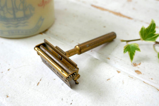 1906y~ Valet Auto Strop 真鍮製 ヴィンテージ カミソリ 髭剃り シェービング シェーバー バーバーショップ USA