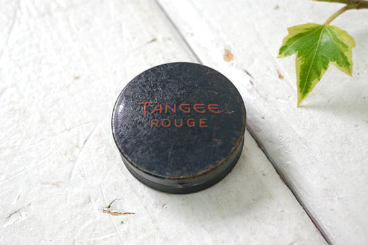 TANGEE ROUGE 口紅 フェイスパウダー George W Luft Co パフ付き ミニサイズ アンティーク ルージュ缶 ティン缶 USA