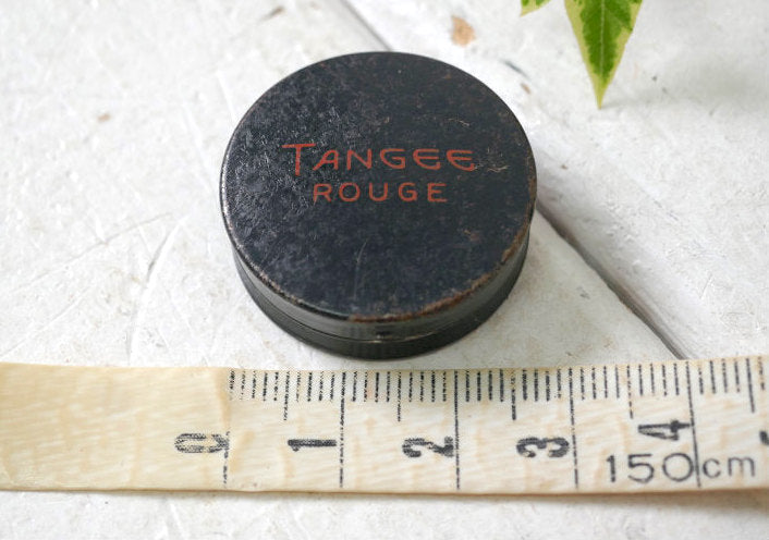 TANGEE ROUGE 口紅 フェイスパウダー George W Luft Co パフ付き ミニサイズ アンティーク ルージュ缶 ティン缶 USA