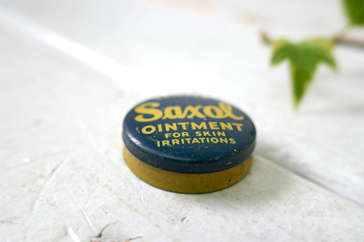 Saxol Ointment 軟膏 サンプル ミニサイズ ヴィンテージ  OLD TIN ティン缶 薬缶 USA