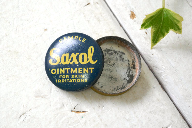 Saxol Ointment 軟膏 サンプル ミニサイズ ヴィンテージ  OLD TIN ティン缶 薬缶 USA