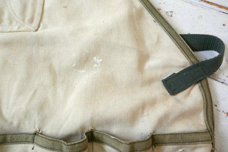 Custom Leather Craft CLC ベージュ×カーキ キャンバス地 14ポケット ヴィンテージ エプロン ツールエプロン 古着 USA