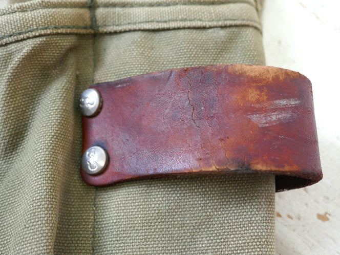 Custom Leather Craft CLC ベージュ×カーキ キャンバス地 14ポケット ヴィンテージ エプロン ツールエプロン 古着 USA