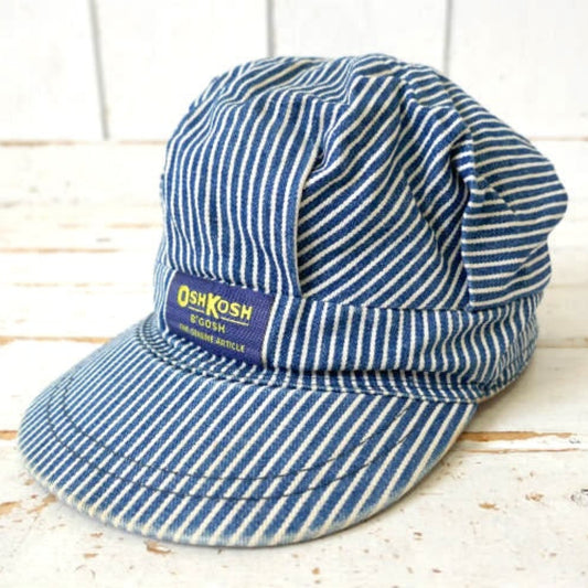 OshKosh B'Gosh オシュコシュ ビゴッシュ ヒッコリー ストライプ キッズサイズ ビンテージ ワークキャップ エンジニアキャップ 帽子 USA